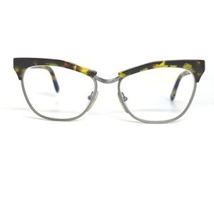 Prada Journal VPR 14S Eyeglasses Tortoise Silver Cat Eye Frames 53-16-140 21511